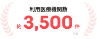 利用医療機関数 約3,500件 ※3