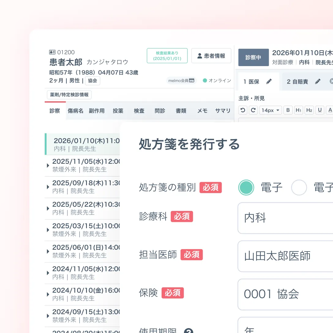 医療DX関連オプションの画面イメージ
