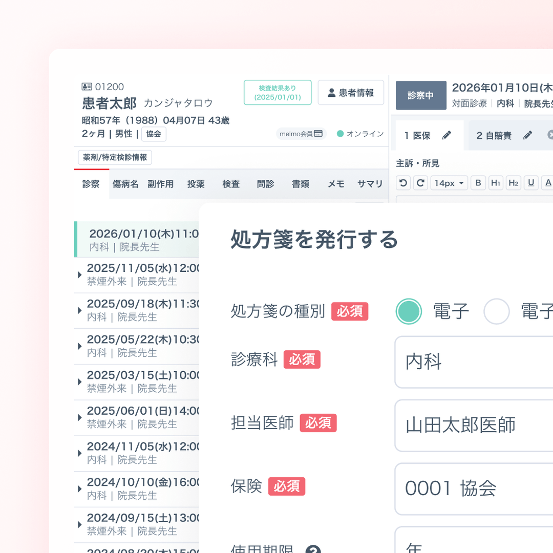 医療DX関連オプションの画面イメージ
