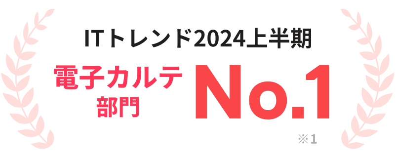 ITトレンド2024上半期 電子カルテ部門 No.1 ※1